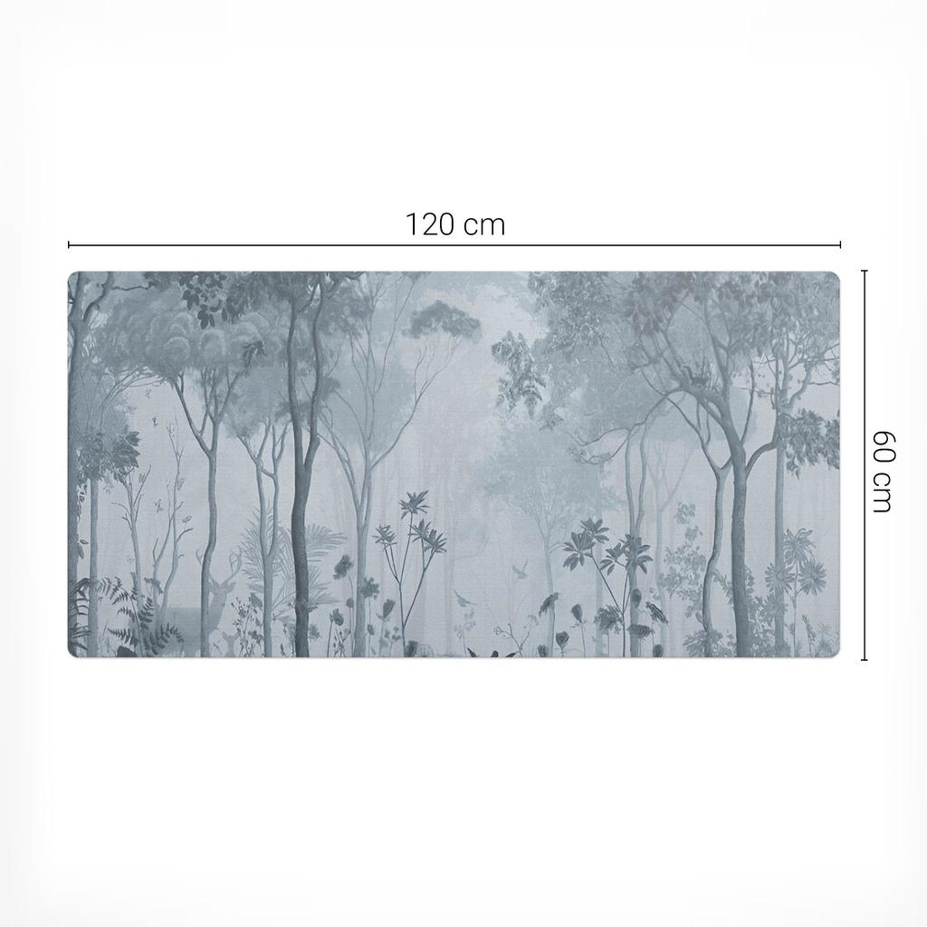 Gamingowa Mata Ochronna Pod Klawiaturę I Myszkę Leśna Mgła Pejzaż 120X60 Cm
