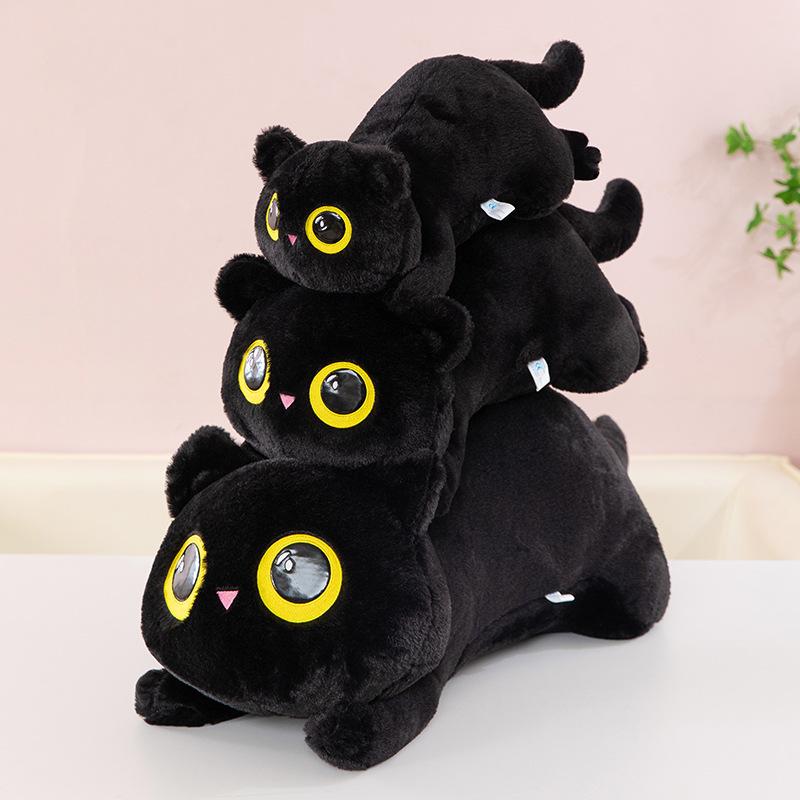 50-90 см милая черная кошка плюшевая игрушка кукла кавайная большая мягкая подушка подушка черная кошка плюшевая игрушка кукла для мальчика девочки подарки на день рождения