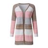 Женский кардиган удобный стильный шить с длинным рукавом полосатый лоскутный свитер женский повседневный длинный кардиган осенне-зимние топы