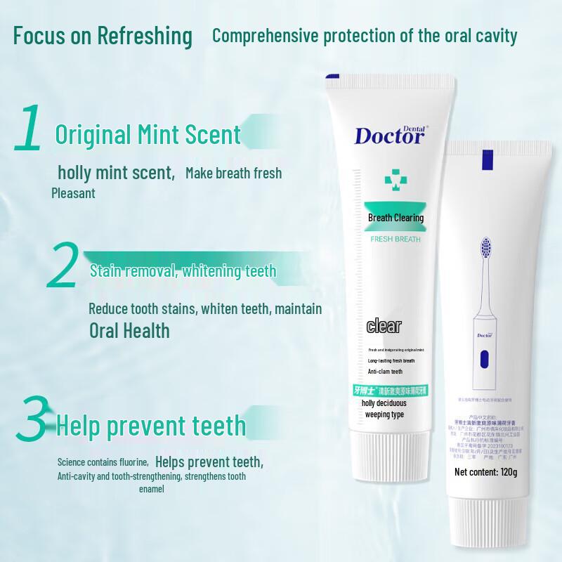 Dr. Oral 2-in-1 Breath Freshening Toothpaste 3-Pack