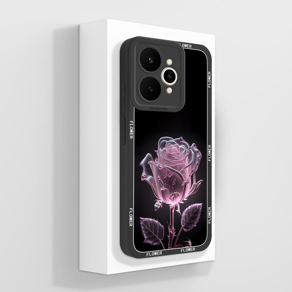 For Realme 15 Pro 5G Phone Case Pretty Flowers Patterns Soft Liquid Silicone Full Coverage Cover For Realme15 Shockproof Bumper