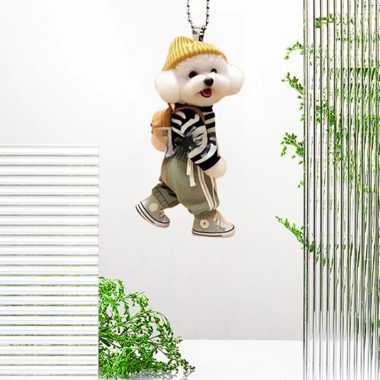 Подвеска в форме собаки, автомобильное подвесное украшение, реалистичное, легко повесить, акриловое рождественское украшение