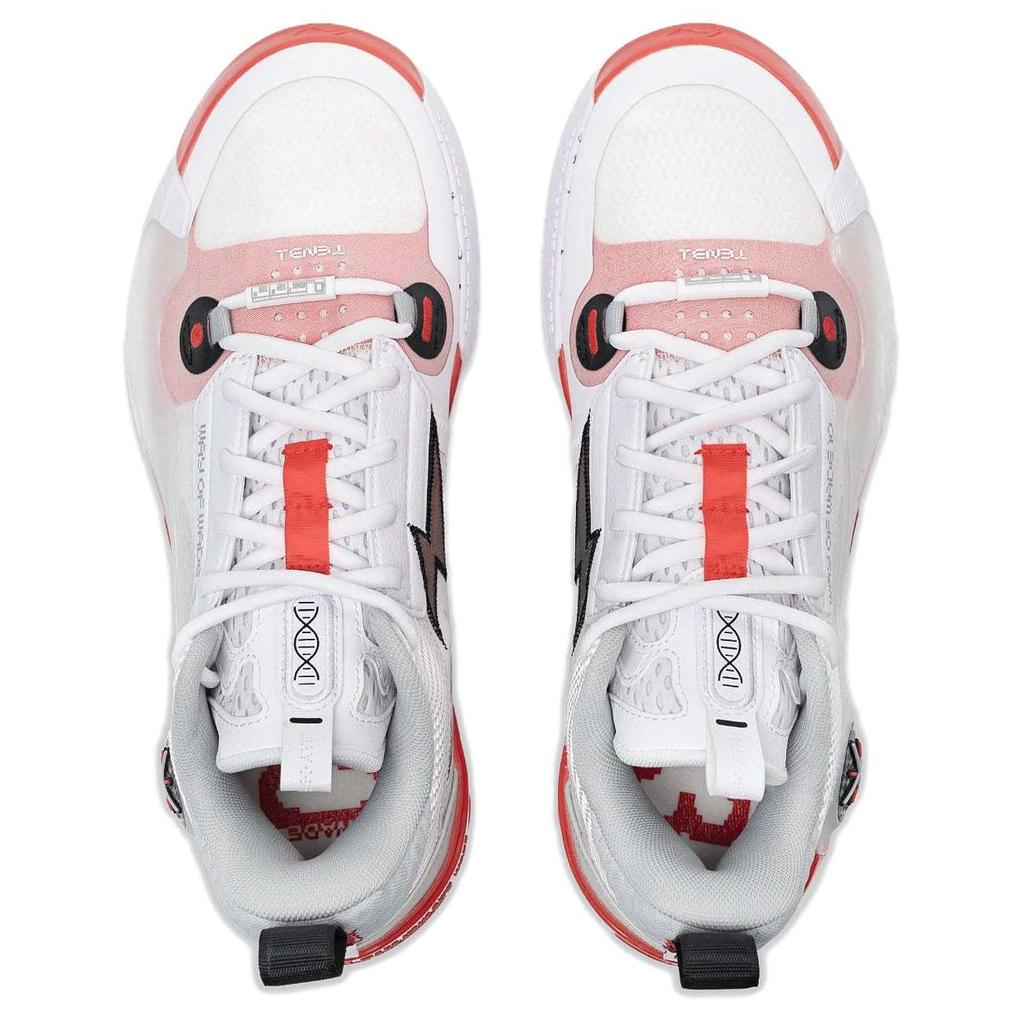 Li Ning Way Of Wade 10 Низкие Амортизирующие, Износостойкие Низкие Баскетбольные Кроссовки Мужские Белый Красный ABAS083-14