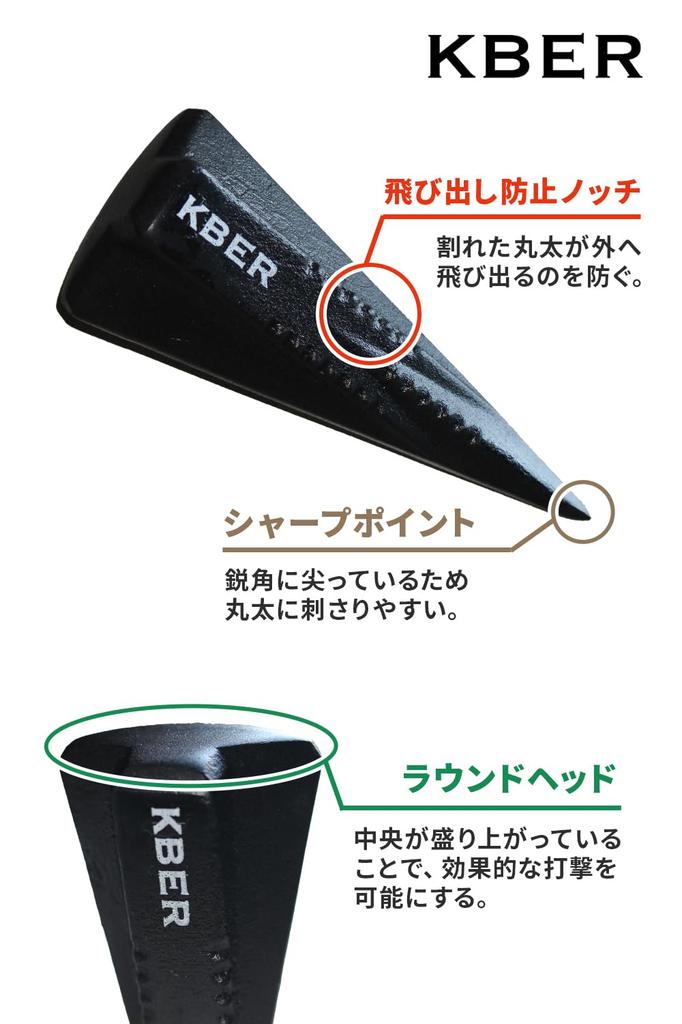 КБЕР Клинья (Представлено на Hirunandesu) - Клинья для колки дров, Топор, Клинья для колки для дровяных печей, Каминов и Кемпинга (Black Diamond, Набор из 2 штук)