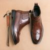 Мода 2025 Новые Высококачественные Ботильоны из Мягкой Кожи Удобные Модные Оксфорды на Плоской Подошве Дизайнерские Туфли Мужские Повседневные Кожаные Ботинки