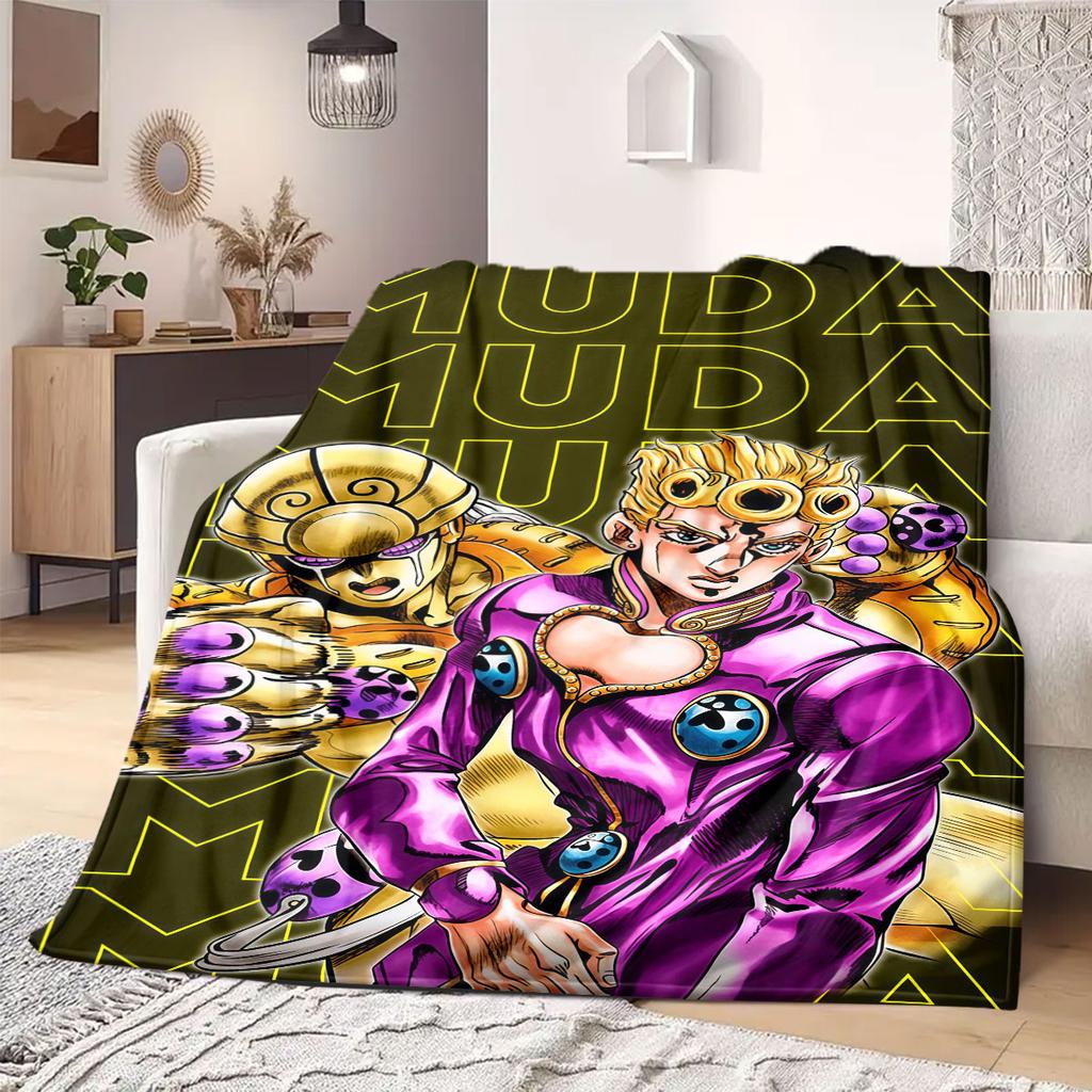 Фланелевое одеяло JOJO Аниме Теплое, Удобное, Подходит для Спален, Диванов, Кроватей, Стульев, Пикников, Путешествий
