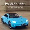 Игрушка из сплава Porsche Taycan: Звуковая и световая модель спортивного автомобиля для детской коллекции