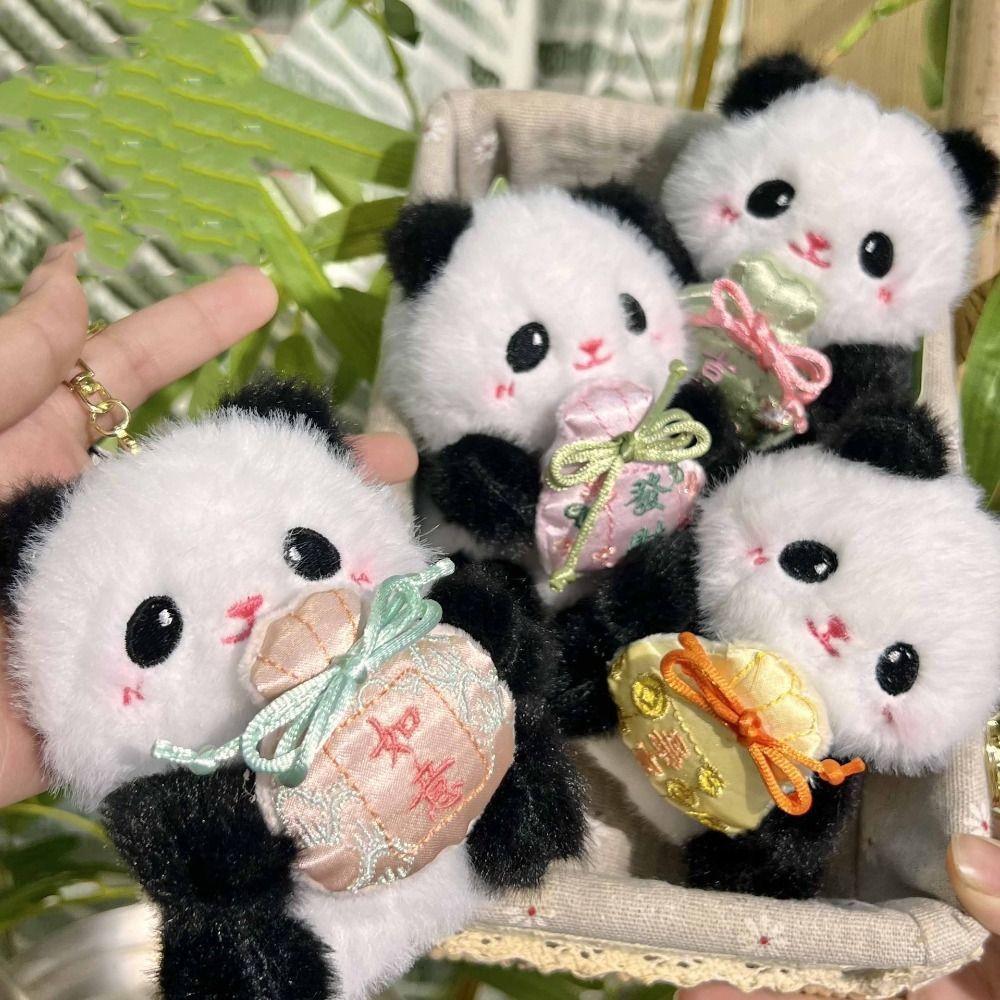 PP Cotton Chinese Panda Keychain Jewelry Stuffed Animal Pendant Children Gifts