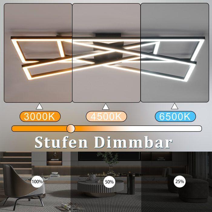 Plafonnier LED NETTLIFE Nettlife LED plafonnier chambre 45W Dimmable télécommande