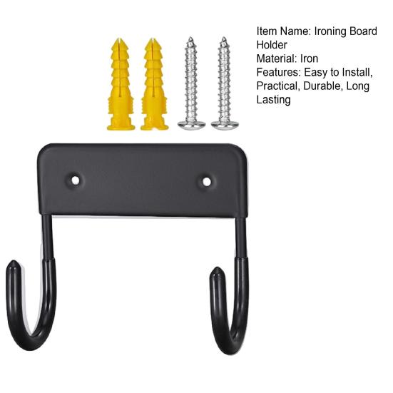 Настенное крепление Держатель для гладильной доски Прочная несущая способность Нержавеющий Устойчивый к коррозии Простая установка Держатель для утюга Крючок для вешалки