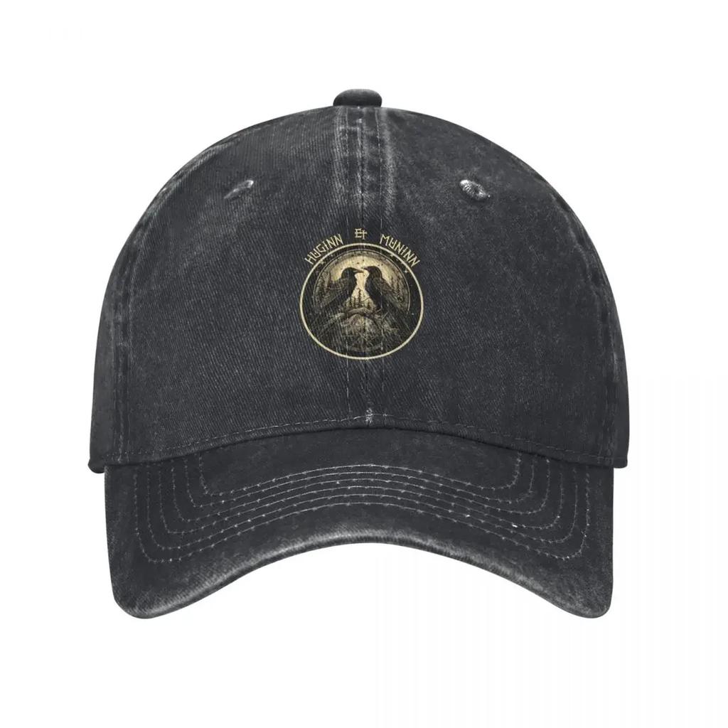 Odin Ravens Huginn and Muninn Norse Mythology Baseball Cap black Sports Cap Hat Baseball Cap Women Hats Unisexs
