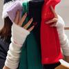 1Pair Knitted Pile Sleeves Protect Your Arms Sleeve Winter Half Finger Gloves