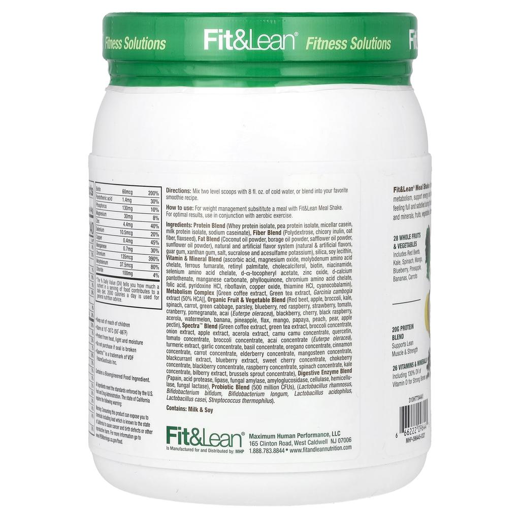 Fit & Lean Wheat Shake, Vanilla Ice Cream, 0.97 Lb (440 G)