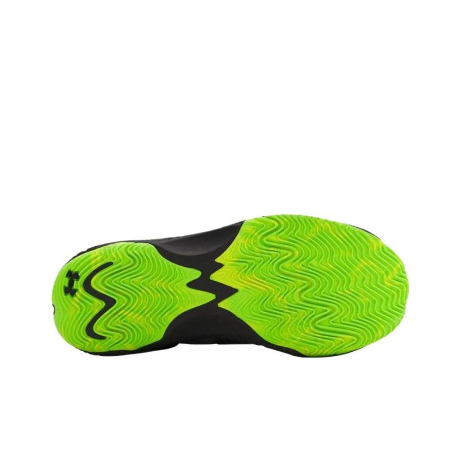 Under Armour Spawn 7 Удобные Мягкие Дышащие Легкие Баскетбольные Кроссовки Унисекс Черные Зеленые 3028461-004