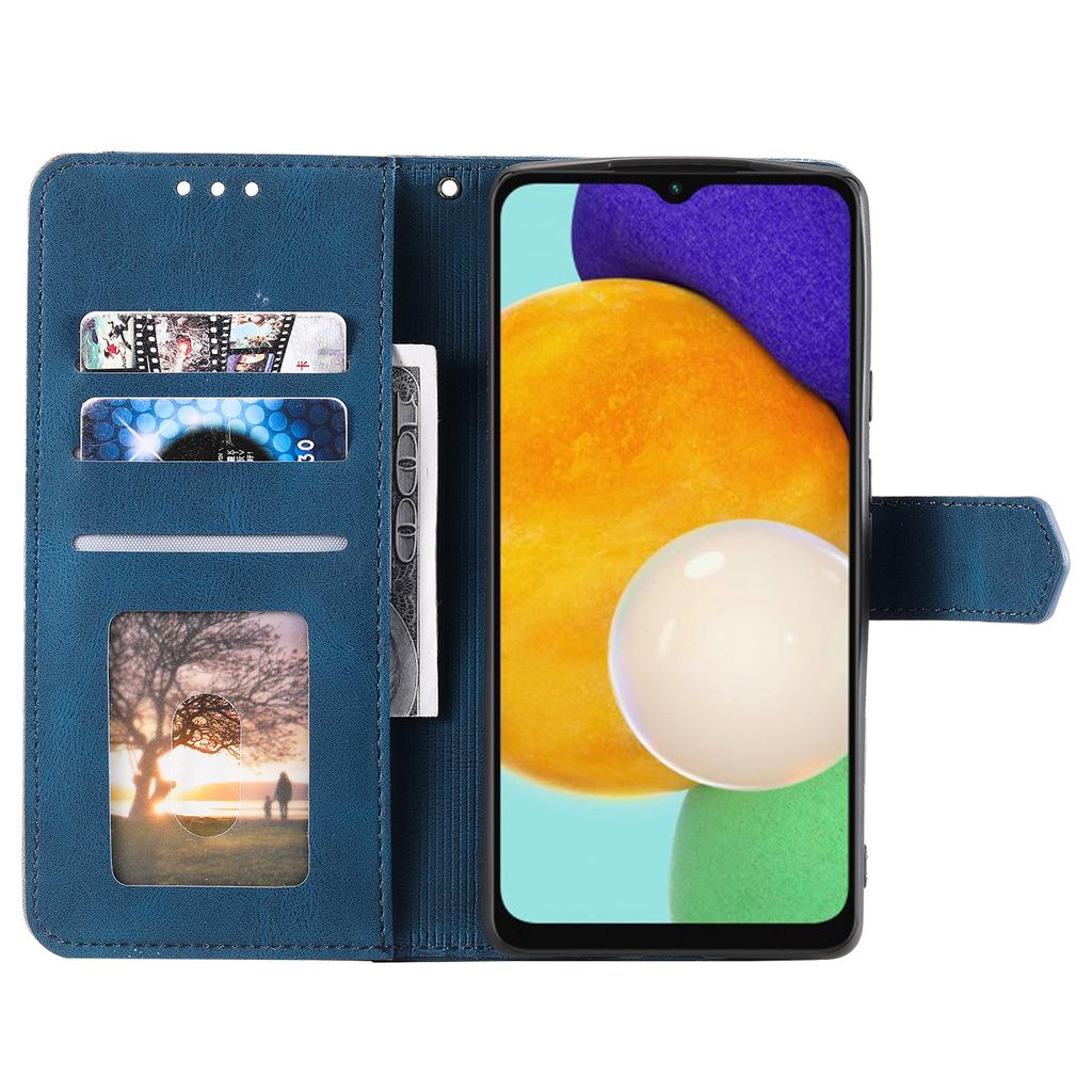 For Samsung Galaxy S25 FE Leather Case Splicing Stitching Wallet Phone Cover with Wrist Strap