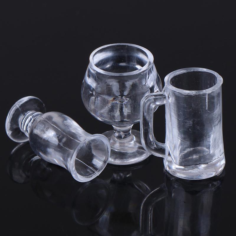 17 шт./компл. 1:12 Миниатюрная прозрачная посуда для кукольного домика Игрушки для самостоятельной кухни