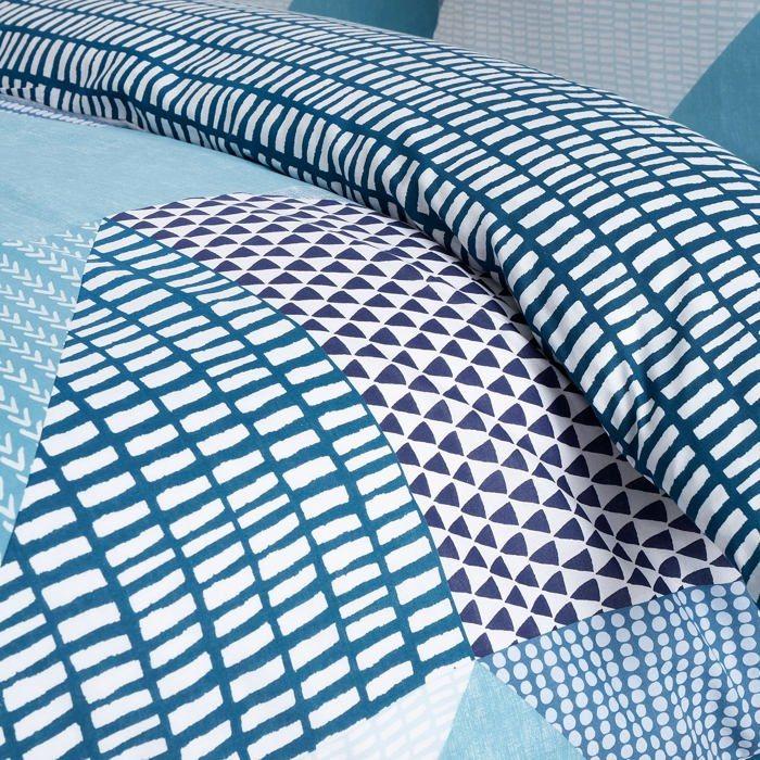 Parure de couette - CATHERINE LANSFIELD - BD/44750/W/DQS/TEA - Réversible - Géométrique - Lavable à 40°