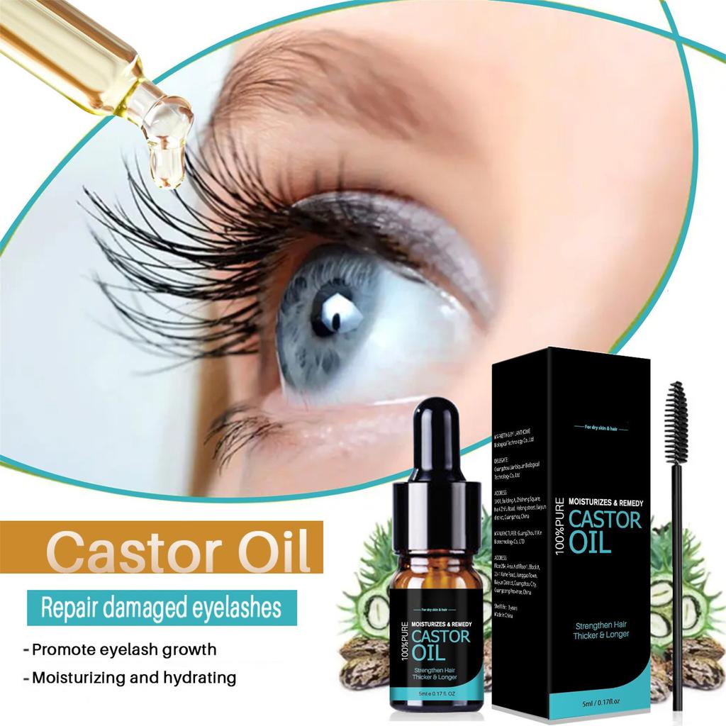 Тушь для ресниц Castor Oil Mascara 5 мл, густая, увлажняющая, натуральная, длинная, черная, подкручивающая, нежная