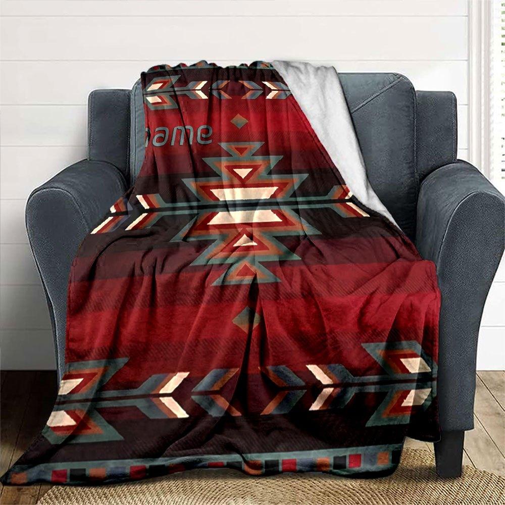 Native Inspired Pattern Home Customize Your Name Blankets Soft Cozy Lightweight Allseason Multiuse Throw Perfect For Picnic Sofa Office Bed Living