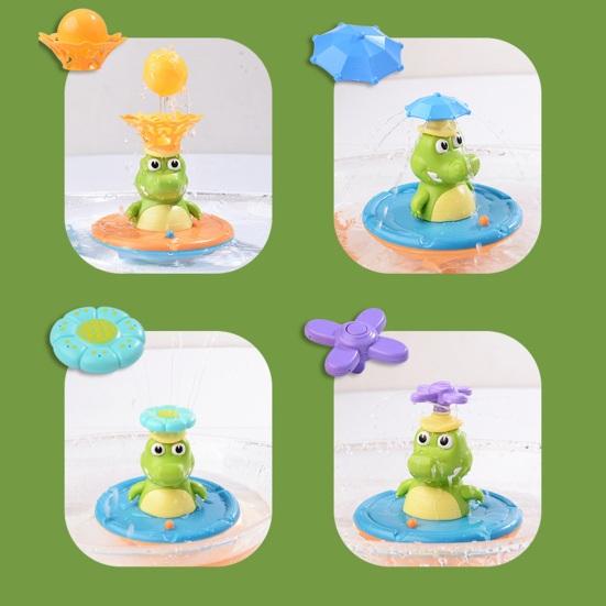 Автоматическое распыление Крокодил Игрушка для ванны Светодиодная подсветка и вращающаяся душевая лейка Веселый фонтан для ванны для мальчиков и девочек