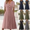 Summer Dresses For Women Summer Boho Maxi Dress Short Sleeve V Neck Dresses Fashion Dress With Pockets