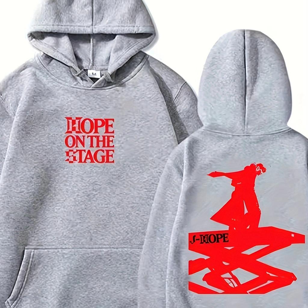 Официальная толстовка J-Hope 2026 Stage Tour - С культовой подписью и надписью корейского рэпера, Свободный крой с капюшоном