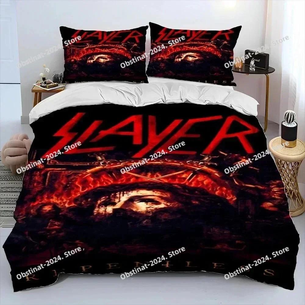 3D Slayer Хэви-метал Группа Музыка Постельное белье Комплект Печатное Одеяло Покрывало Пододеяльник Наволочка 3 Штуки Детский Взрослый Размер