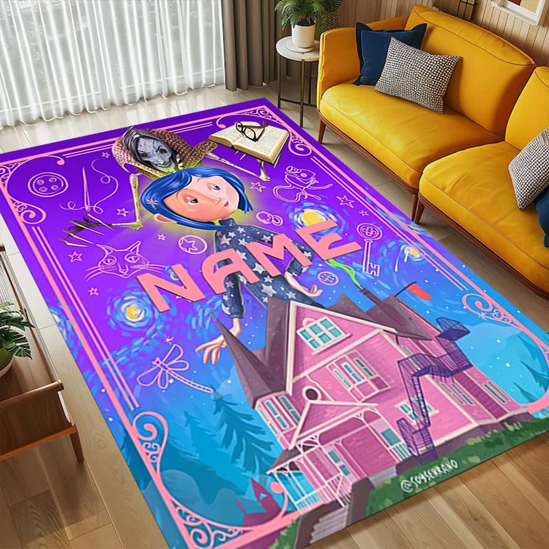 Personalized Name Magic Night Living Room Non-Slip Area Rug Soft Carpet for Bedroom Playroom Sofa Office Home Decor Doormat