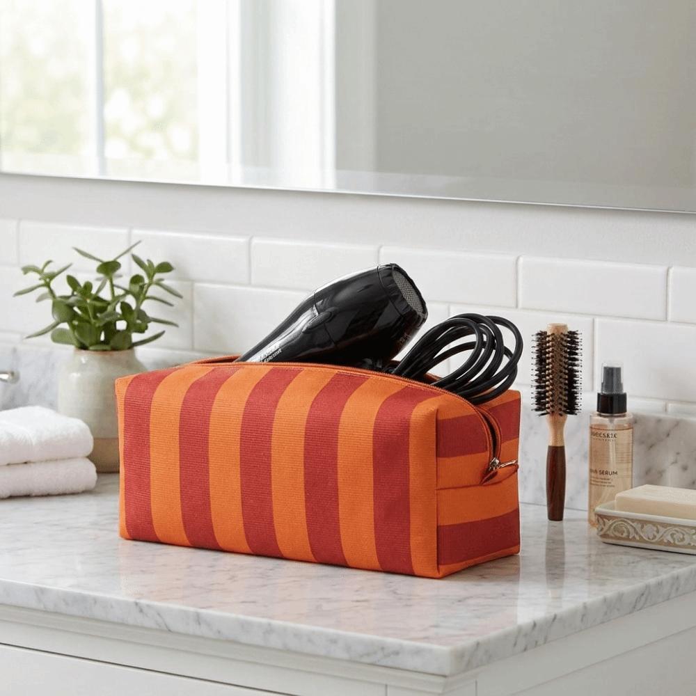 Dustproof Hair Dryer Storage Bag Stripe Cosmetic Bag Curler Storage Bag Hair Tools Storage