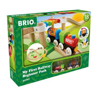 BRIO Железная дорога Мой первый набор для начинающих 18 лет от 1,5 лет и старше Игрушка деревянная 33727 [Всего деталей] (Поезд Железнодорожный)