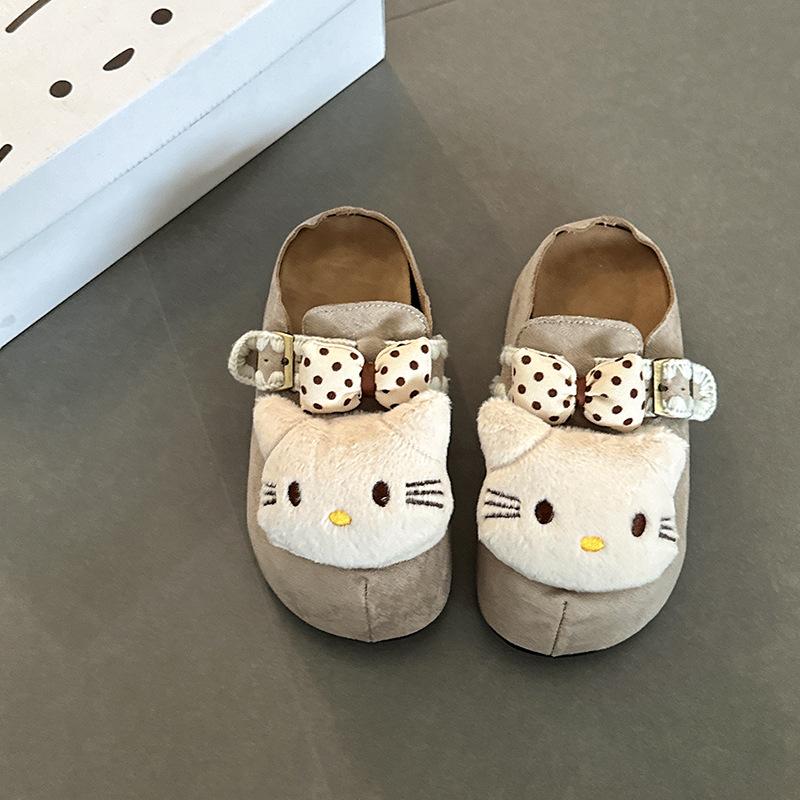 Piaohong милые тапочки-шлепанцы с кошечкой KT, женские, на толстой подошве, удобные и универсальные, с закрытым носком, на осень и зиму 2025