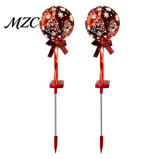 Easy Install Lawn Stake Lights 2Pcs Solar Christmas Ball Light, Color Changing LED Garden with Rechargeable Powered Yard Stakes 13 Beads, IP65
