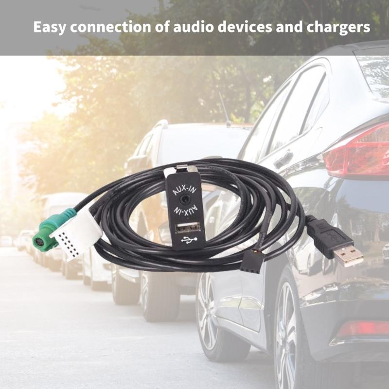 Переключатель AUX in USB с USB-проводом и 12-контактным AUX-кабелем для E60 E61 E63 E64 E87 E90 E70 F25 F01 F02 Адаптер
