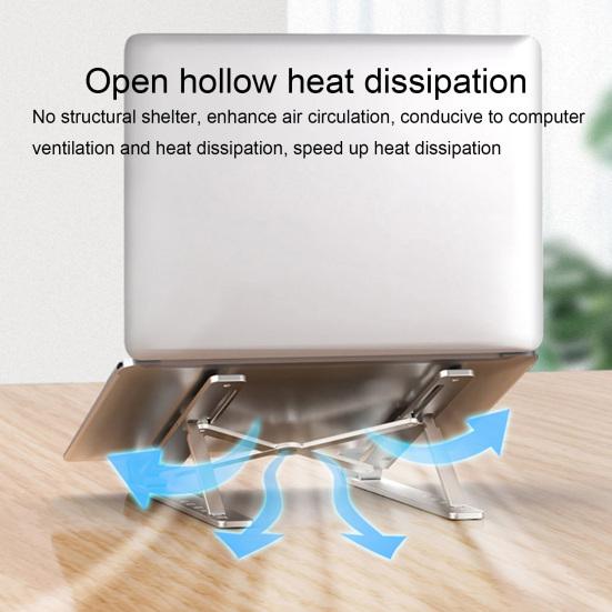Подставка для ноутбука из алюминиевого сплава с регулируемой высотой, быстрым рассеиванием тепла, противоскользящая, складная, портативная, для домашнего офиса, настольного компьютера, держатель для ПК