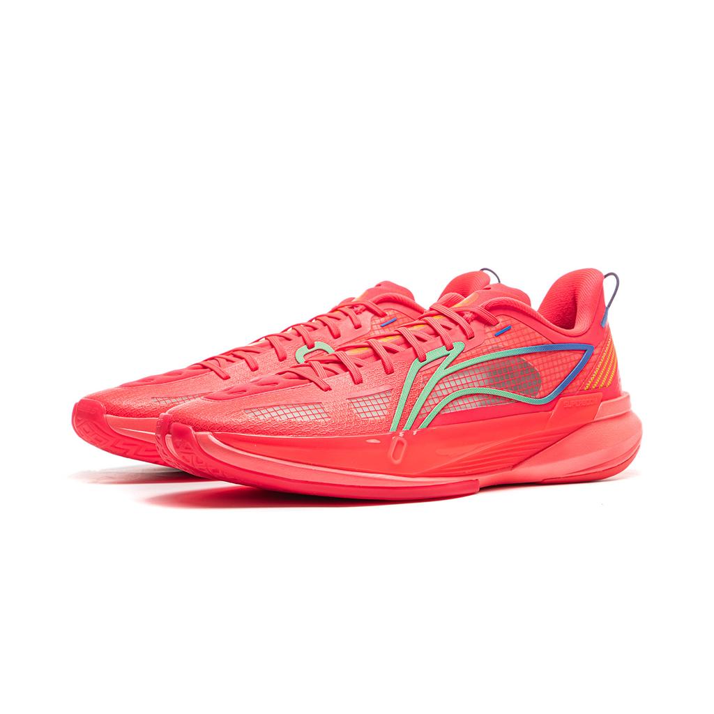 Li Ning ULTRALIGHT Легкие Низкие Баскетбольные Кроссовки Мужские Флуоресцентный Кристальный Красный ABAW005-4