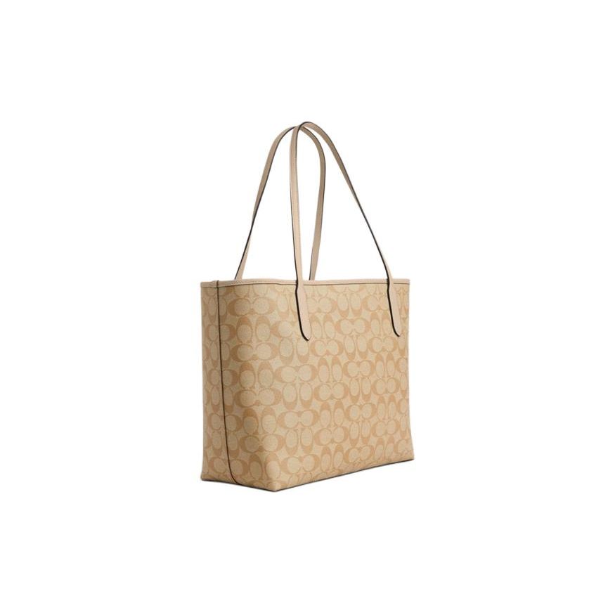 Coach City 45 Vintage Classic Monogram Print Pvc And Synthetic Leather Tote Bag Women Tote Bags Light-Khaki CQ188-IMU4V