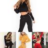 Sets Womens Tracksuit Topsbottom Fashion Long Sleeve Loose Pullover Sportwear