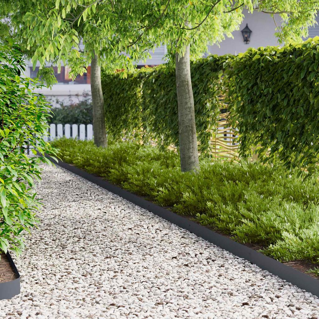 Lawn Edging 10 pcs 103 x 10 cm Steel Anthracite
