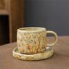 Retro Ceramic Cup Mug Style Simple Afternoon Tea Cup Creative Coarse Pottery Coffee Cup Saucer Set