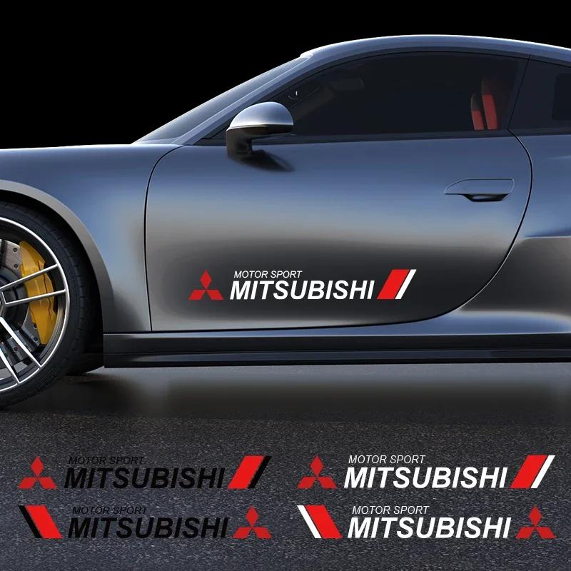 2 шт. Декоративные наклейки на кузов автомобиля, наклейки для защиты дверей автомобиля от царапин Для Mitsubishi outlander lancer EX Asx pajero Sport l200