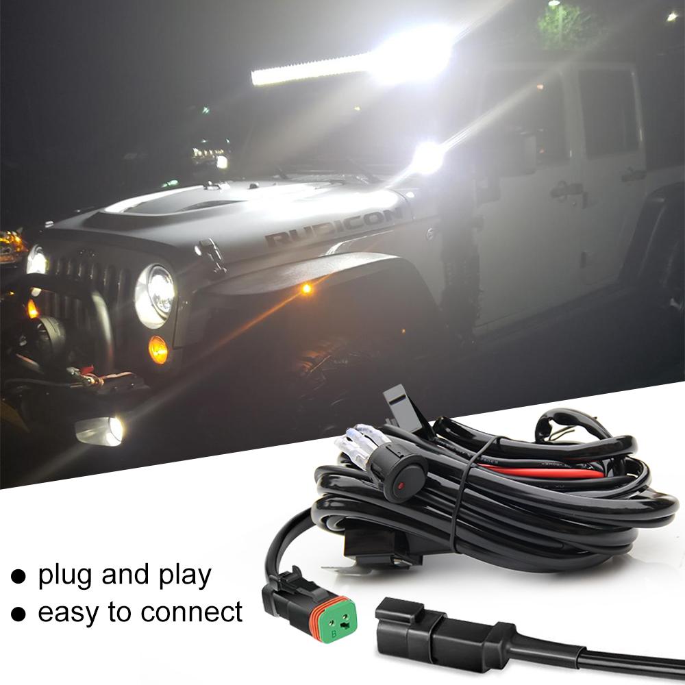 CO LIGHT Light Bar Wiring Harness Wire Cable Relay 3 Meter for UAZ ATV off road 4x4 22 32 42 50 52 Inch LED Light Bar Work Light
