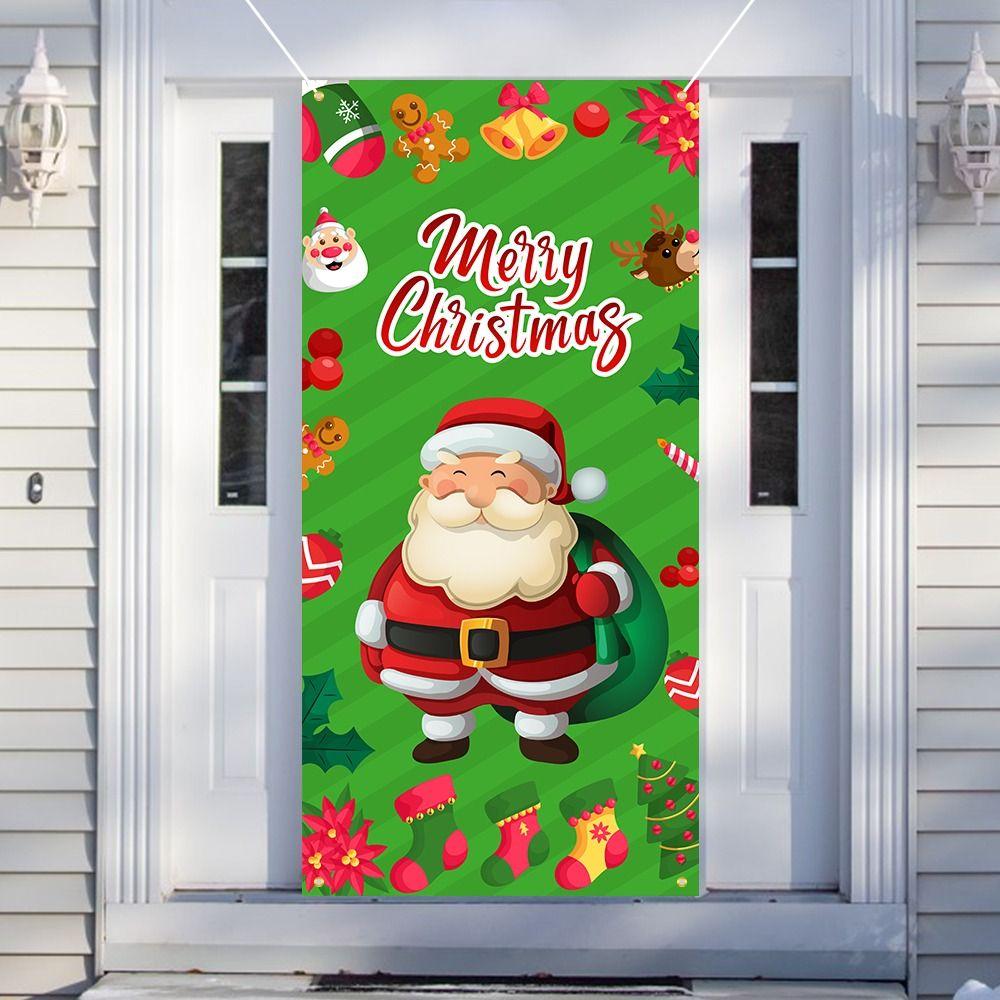 Подвесные рождественские дверные накладки на окна, декоративная композиция, баннеры на двери, рождественские баннеры