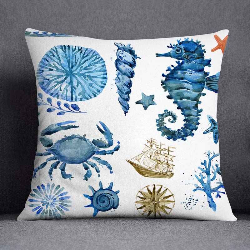 Наволочка с изображением морского животного и русалки, украшение для дома, квадратная наволочка, украшение для дома и офиса, наволочка