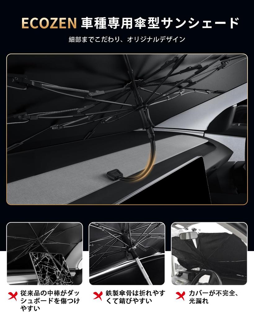 ECOZEN 2025 Umbrella Type Honda Vezel RV Sunshade for Windshield Windshield Sun Shade Blackout Thermal Protection UV Protection