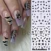 New nail art stickers ins laser halloween cartoon bat skull spider nail sticker nail