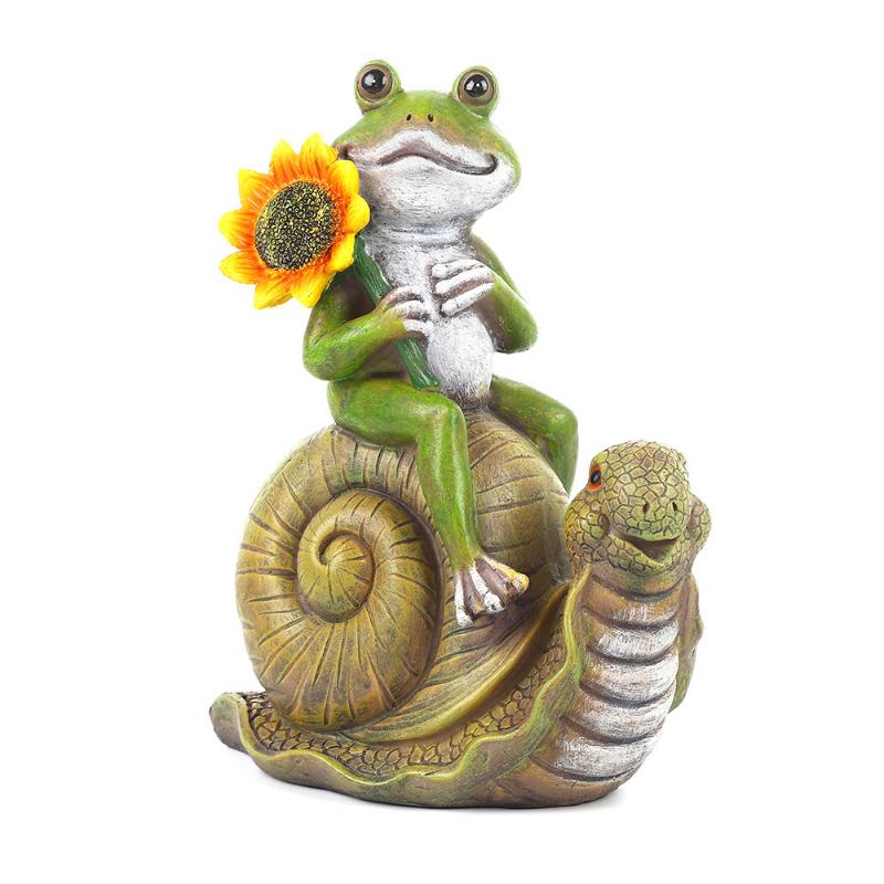 Зонт-лягушка из искусственной смолы Кровать для общежития Забавное украшение для стола Садовый газон Ландшафтный дизайн Аксессуары для дома Ангел