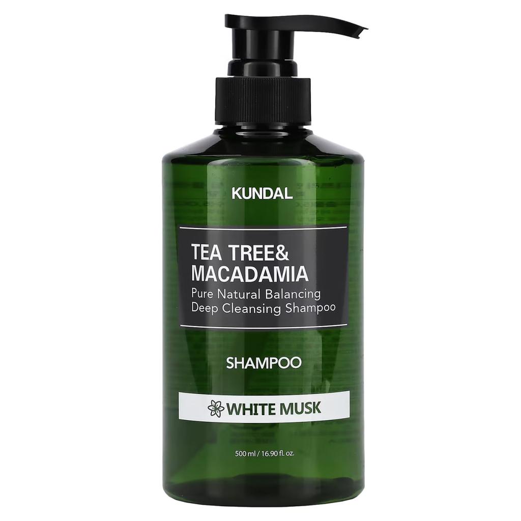 Tea Tree & Macadamia Deep Cleansing Shampoo for Oily Scalp White Musk Kundal 500ml