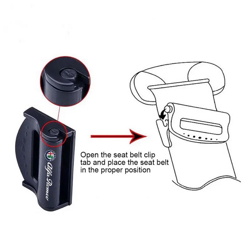 Car Stickers For Alfa Romeo 2PCS Car Safety Belt Clips Adjustable Seat Belt Buckle Fixing Clip For Alfa Romeo Giulia Stelvio MiT