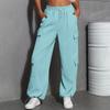 Women's Fashion Sport Solid Color Pocket Casual Sweatpants Pants