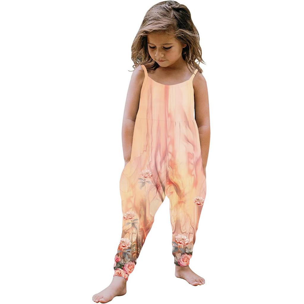 Летний комбинезон без рукавов для маленьких девочек, комбинезон, одежда